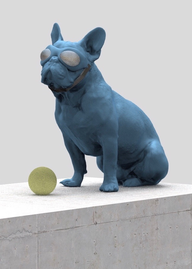 . Blue Dog with Yellow Ball by Richard Becker 