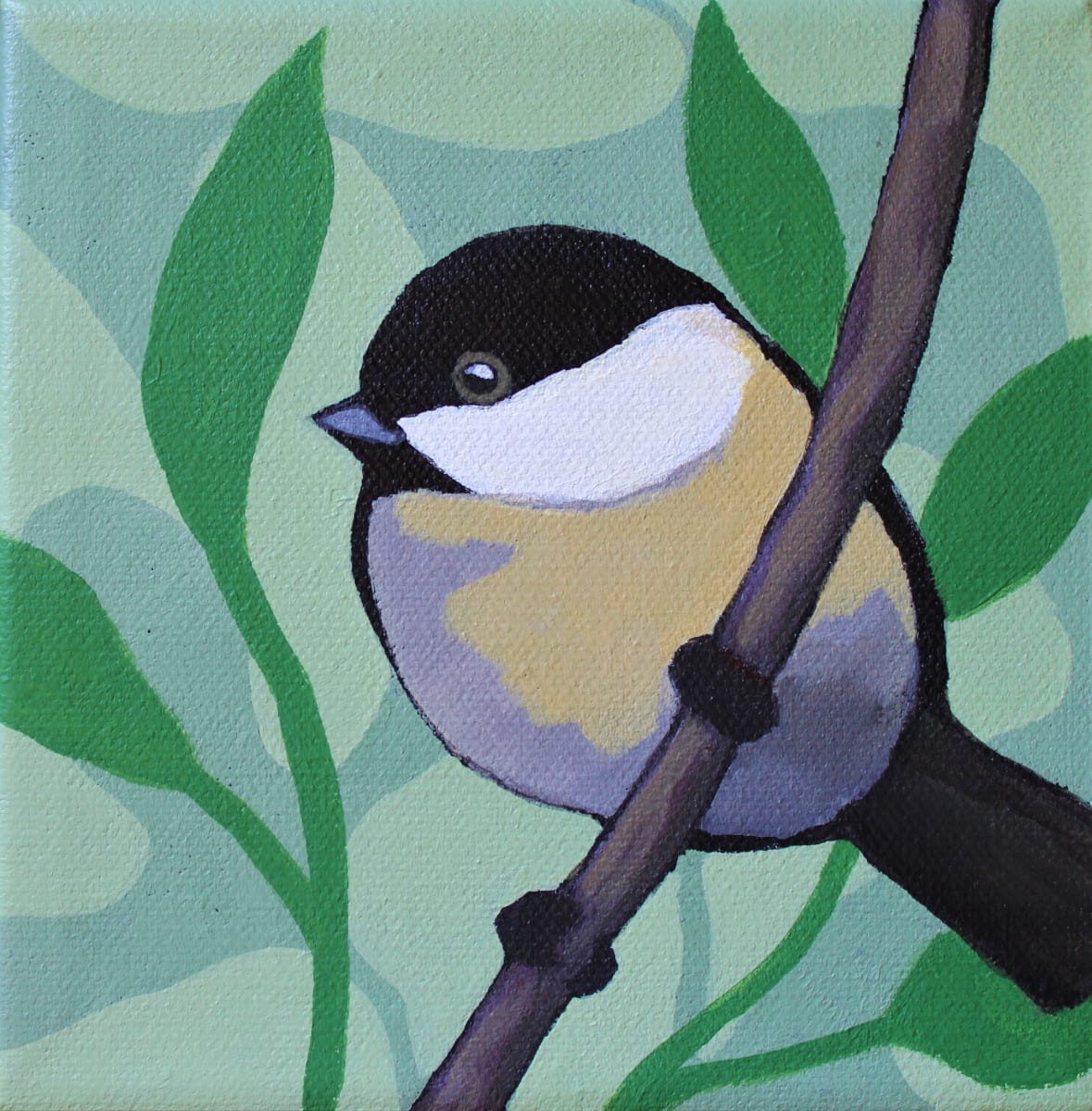 Another Chickadee by Jane Thuss  Image: A cute Chickadee among the leaves.