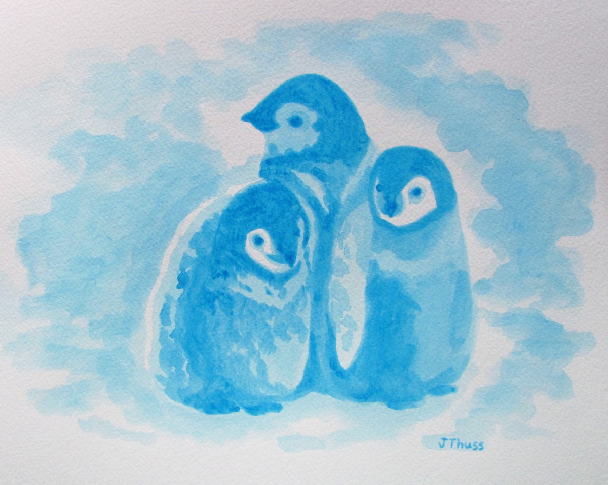 Baby Penguins by Jane Thuss 