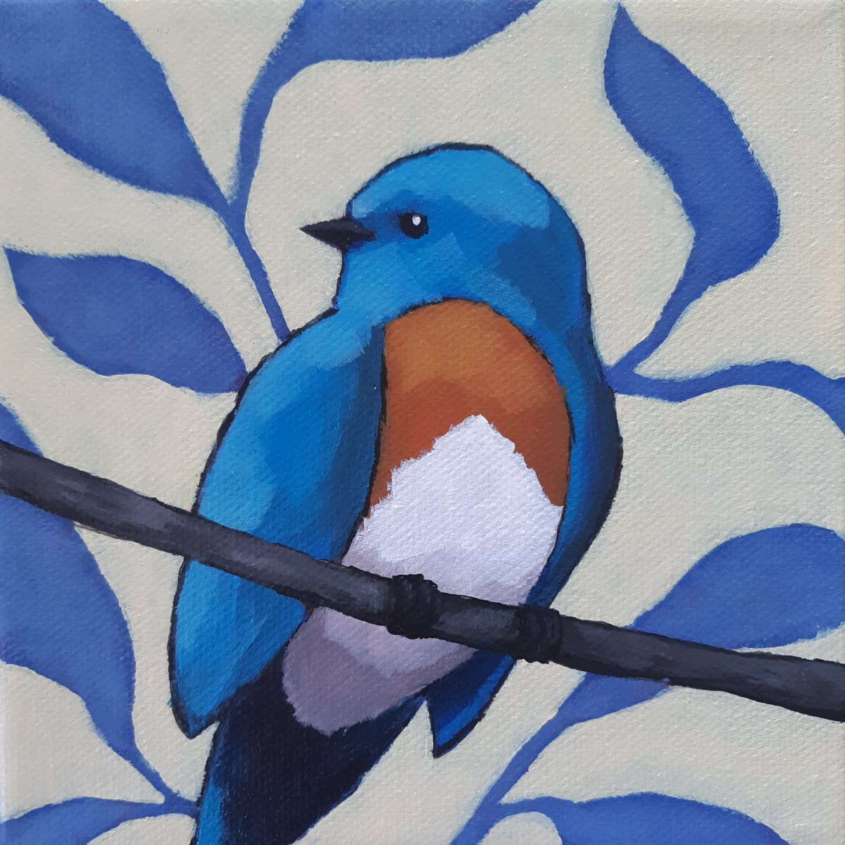 Bird of Blue by Jane Thuss  Image: Blue Bird in a tree.