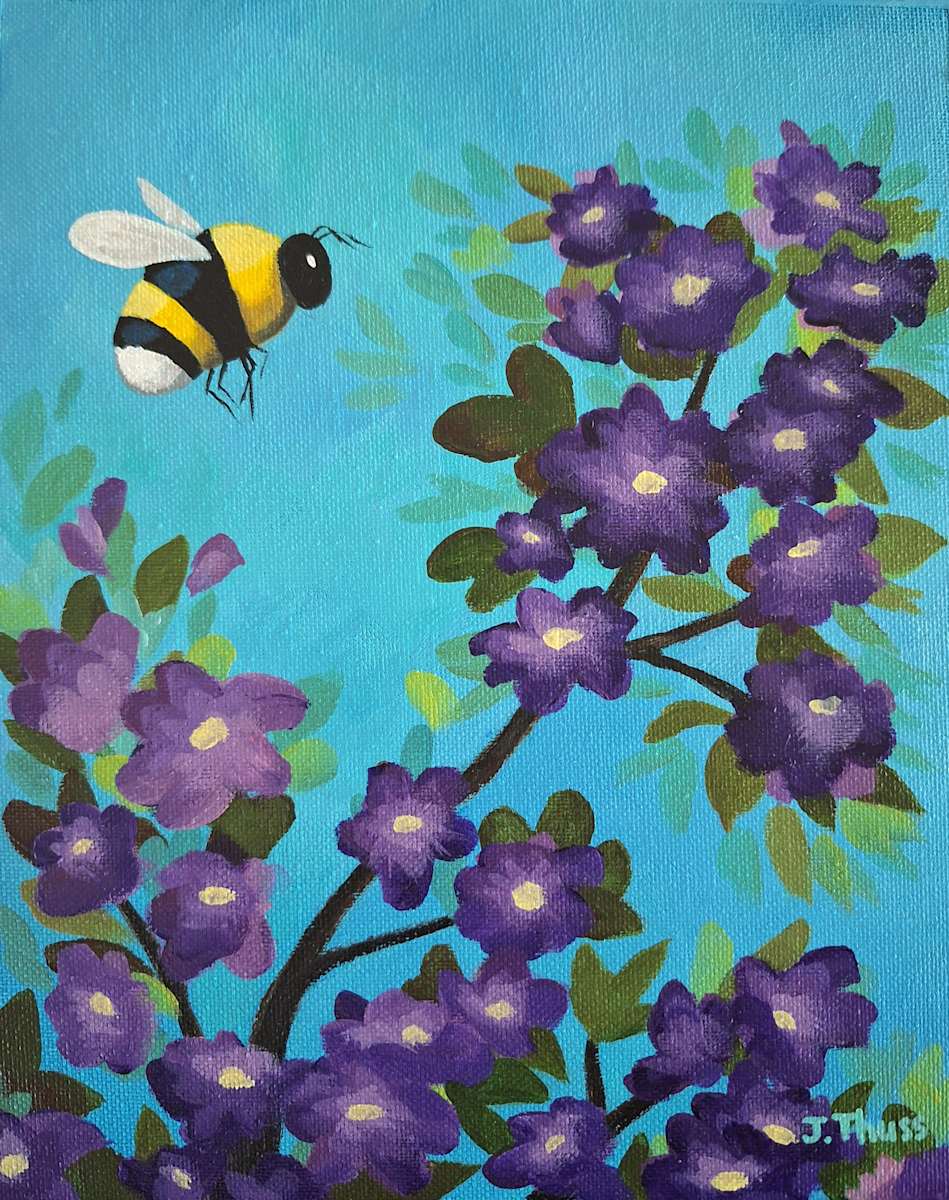 Busy Bee by Jane Thuss  Image: This bumblebee will be busy with all the pretty purple blossoms.