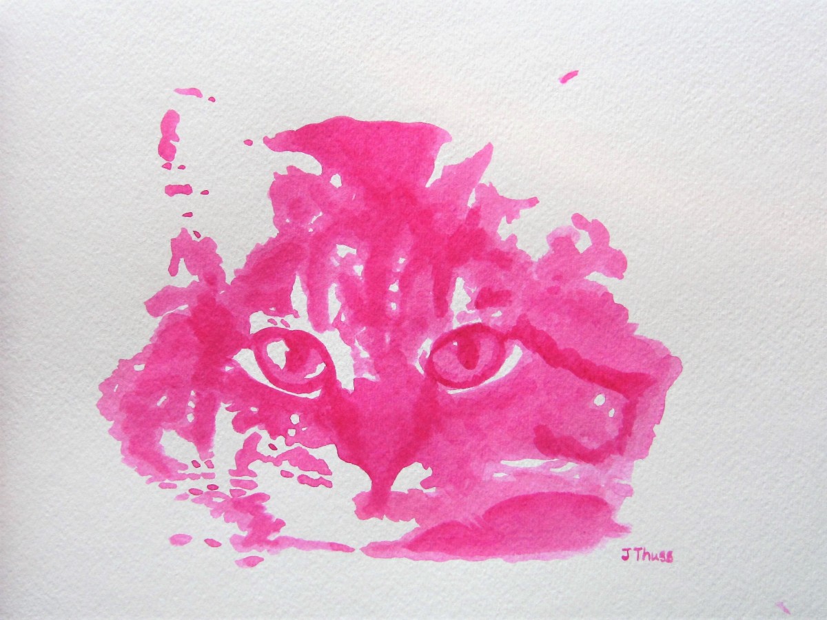 Pink Cat by Jane Thuss 