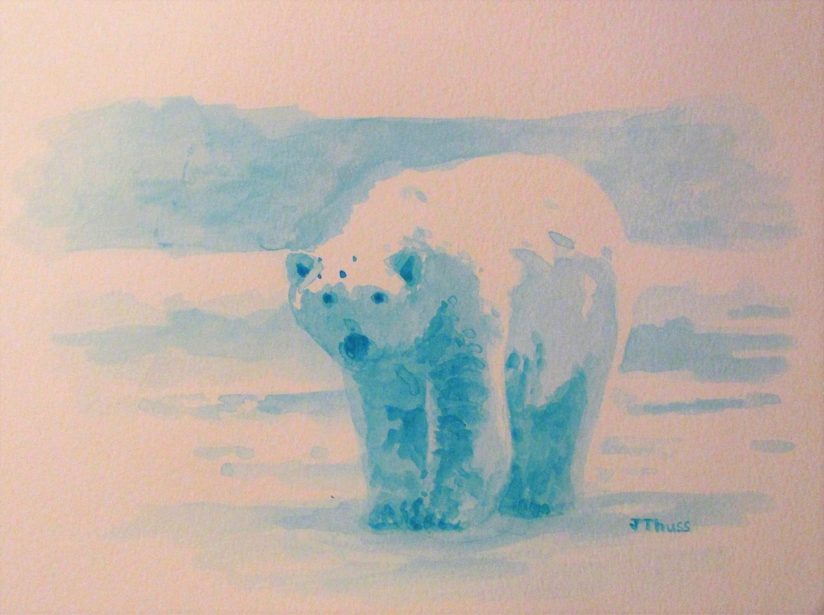 Polar Bear on the Ice by Jane Thuss 