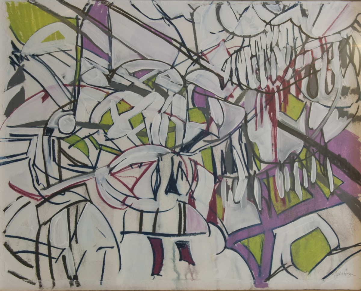 Chartreuse and Fuscia by Julie Hogan 