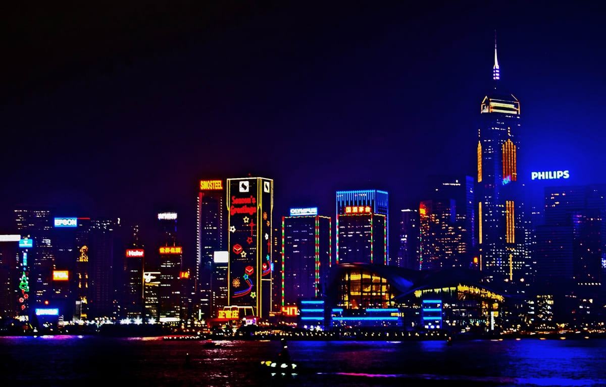 Hong Kong Skyline by Rochelle Berman 