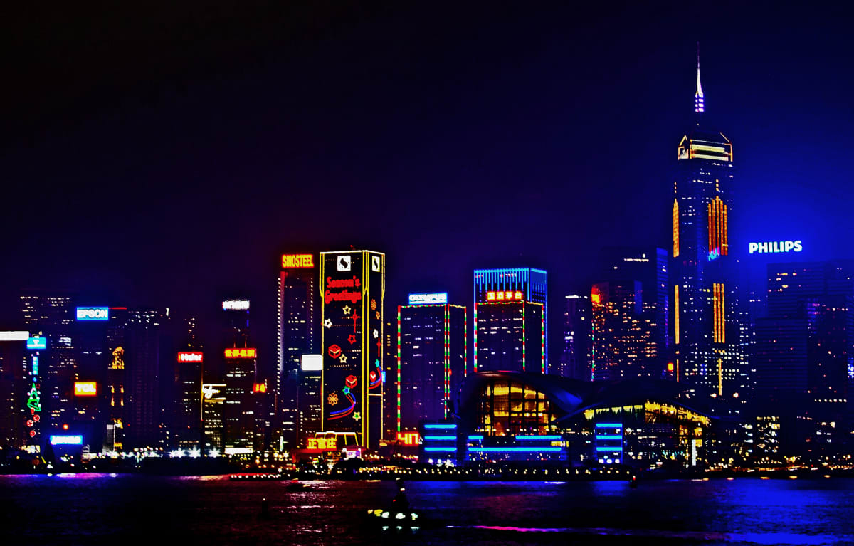 Hong Kong Skyline by Rochelle Berman 