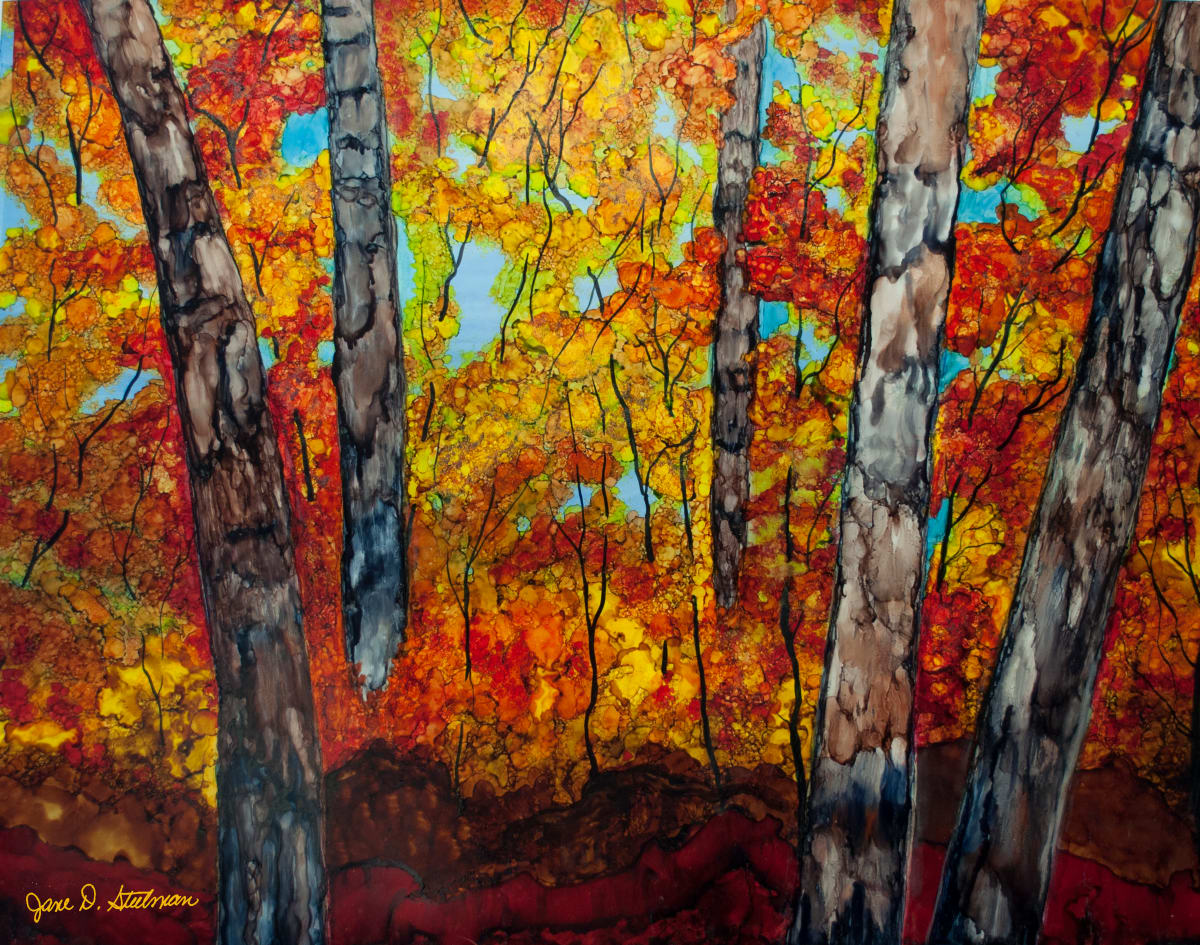 Fiery Fantasy Forest by Jane D. Steelman 