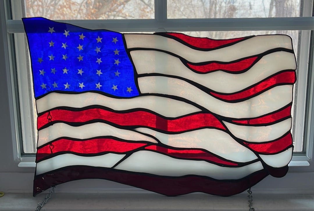 Stained Glass American Flag I by Jane D. Steelman 