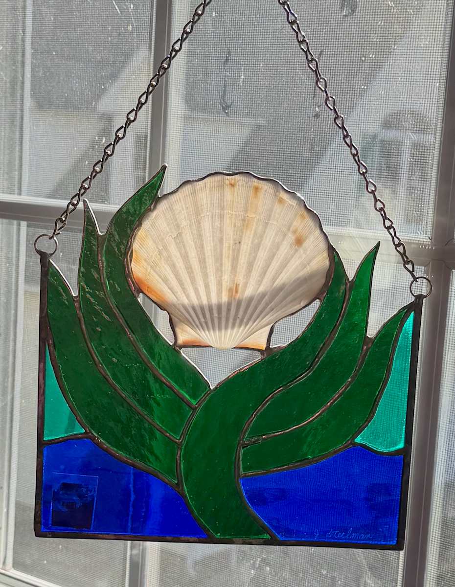 Stained Glass Seashell by Jane D. Steelman, Image 1.