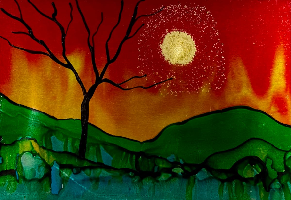 Sun Sparkles: Alcohol Ink 17 by Jane D. Steelman 