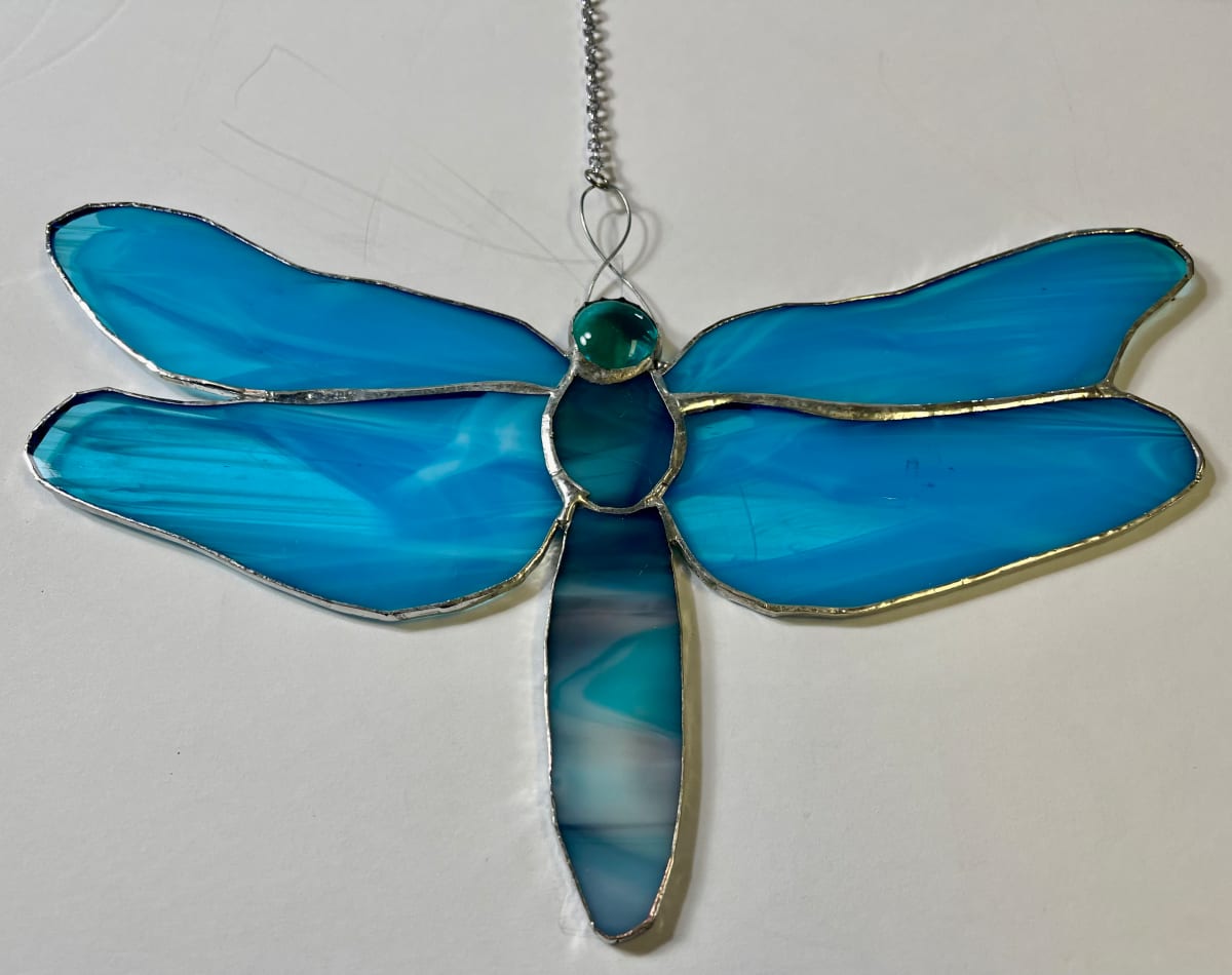 Stained Glass Dragonfly 3 by Jane D. Steelman 