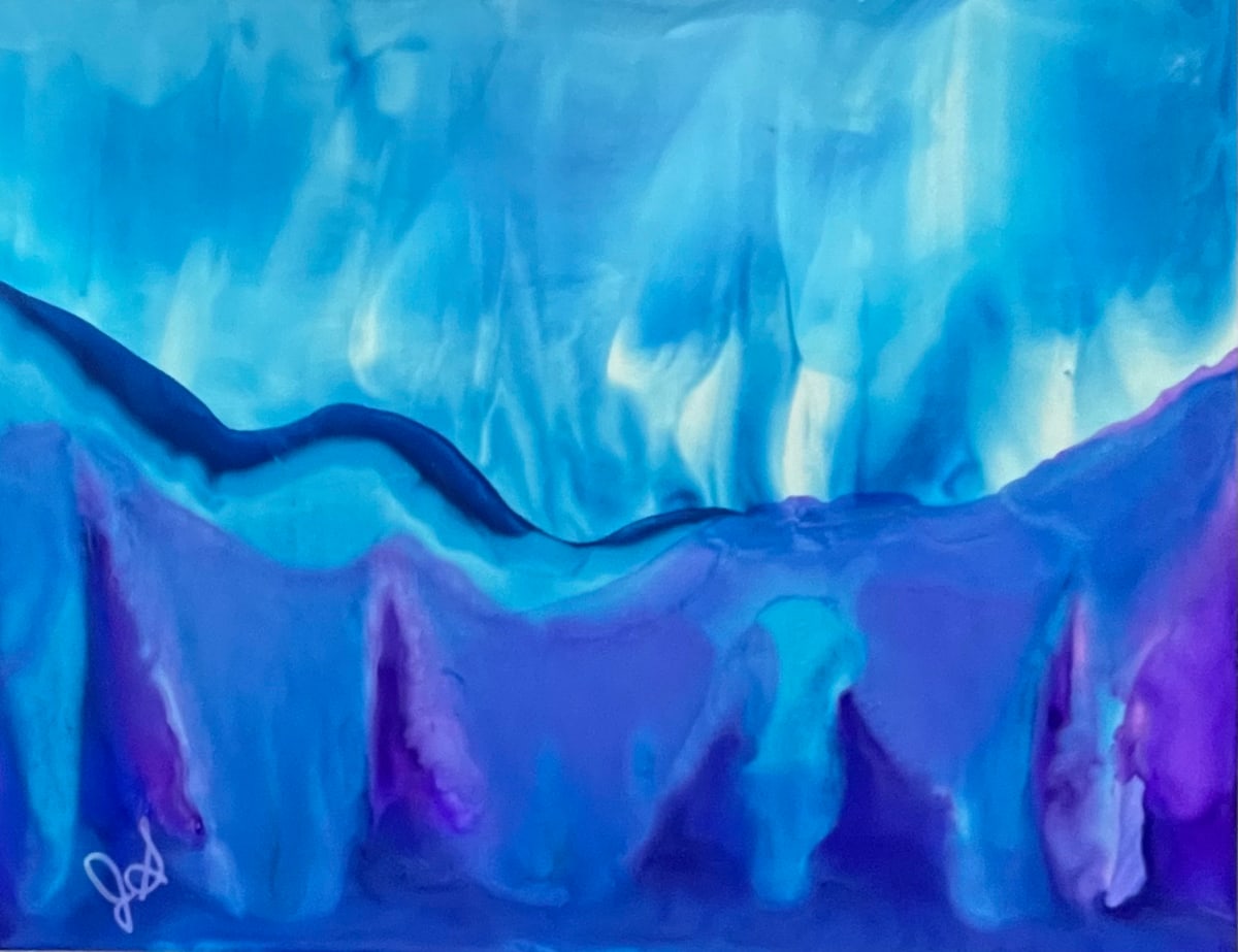 Alcohol Ink Abstract Landscape 0046 by Jane D. Steelman 