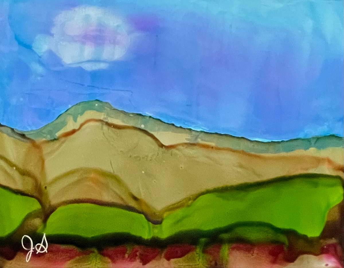 Alcohol Ink Abstract Landscape 0043 by Jane D. Steelman, Image 1.
