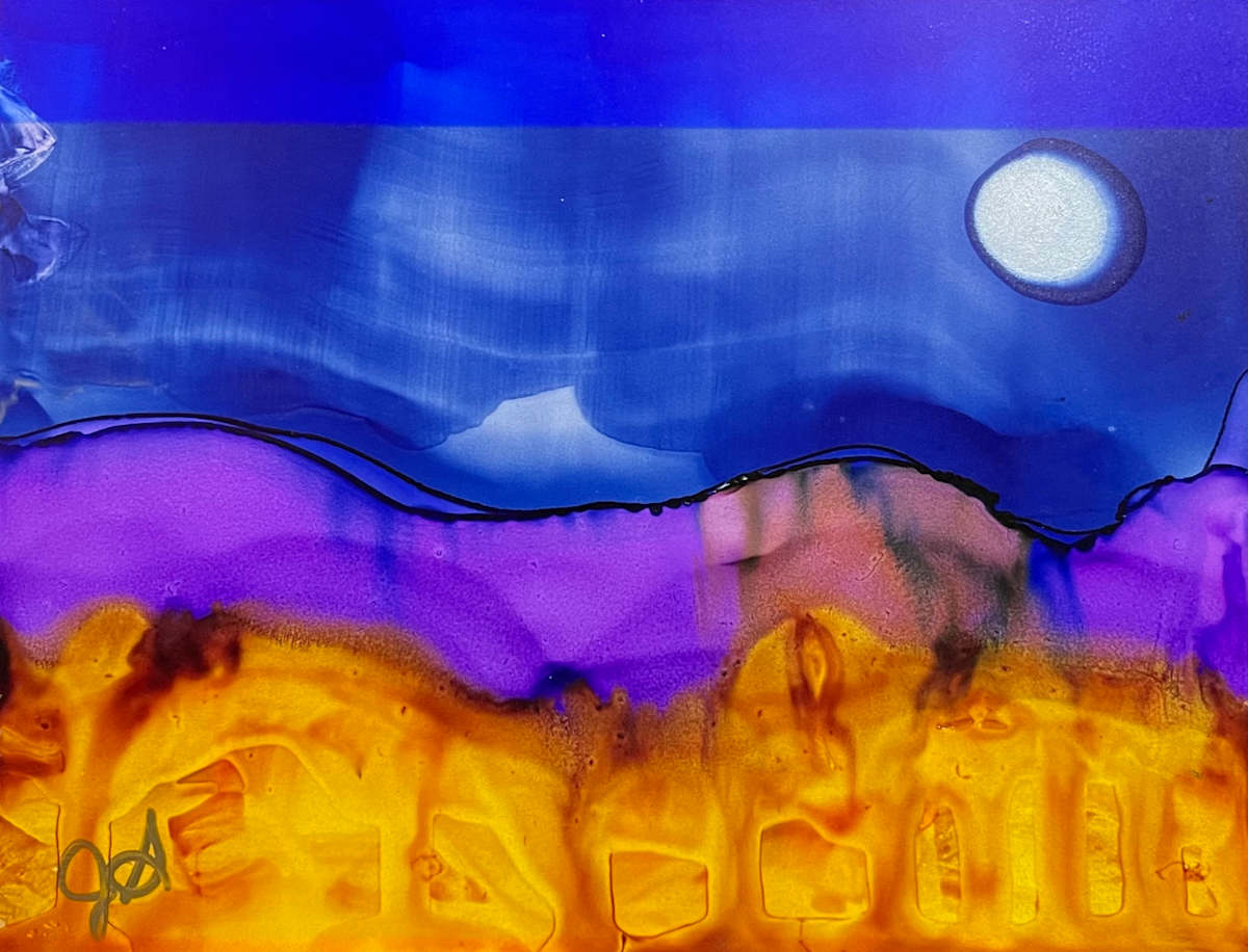 Alcohol Ink Abstract Landscape 0031 by Jane D. Steelman, Image 14.