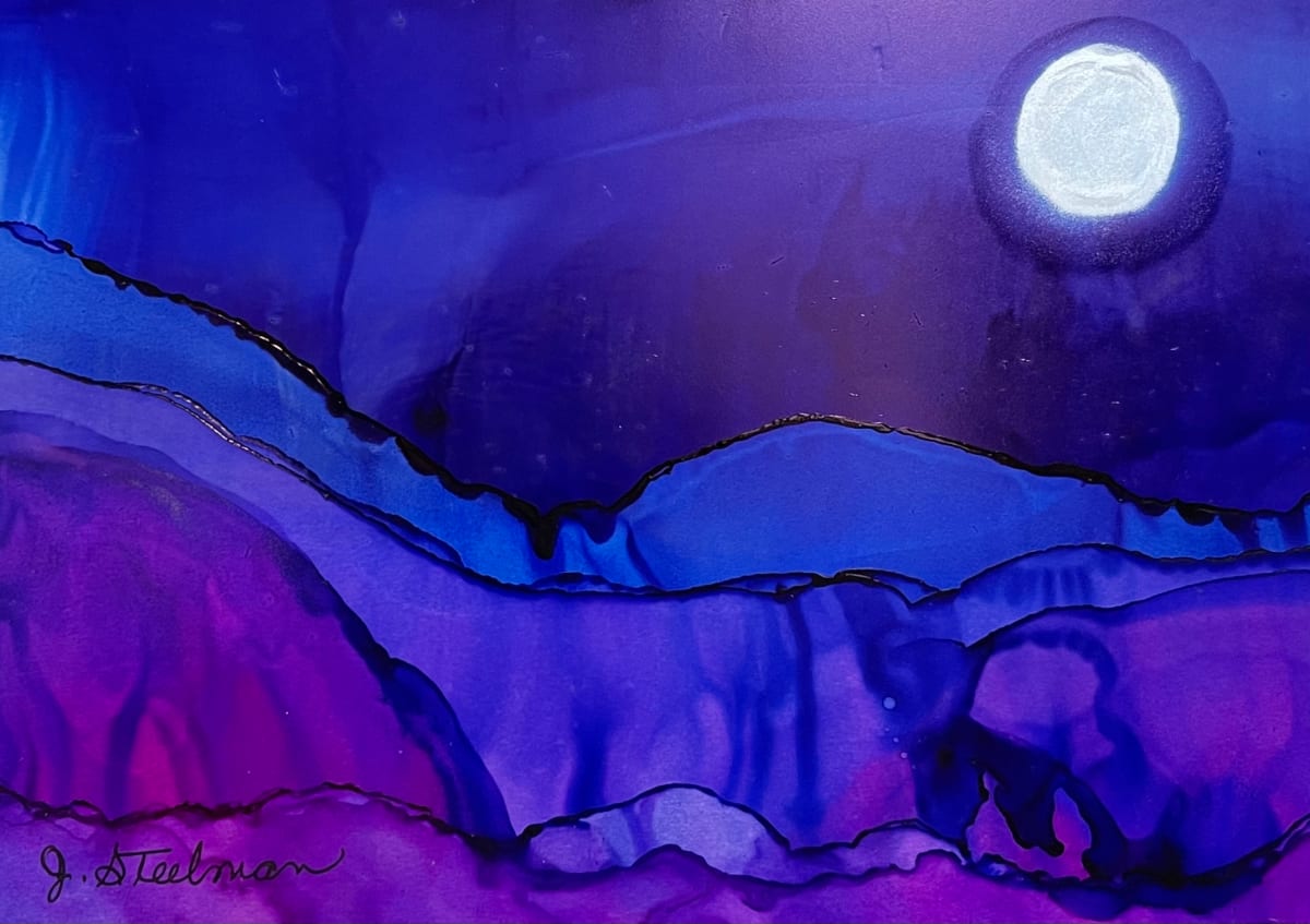 Alcohol Ink Abstract Landscape 0092 by Jane D. Steelman 