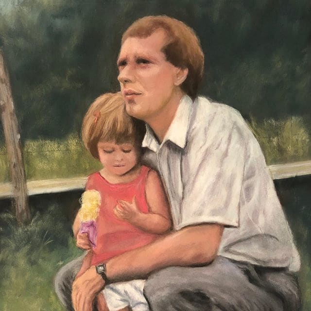 Commission: Father Contemplating Daughter's Future, Image 1.