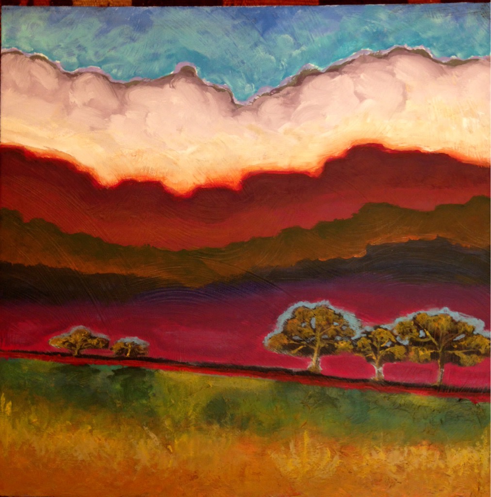 White Cloud Sunset by Debra Sutherland Core  Fine Art 