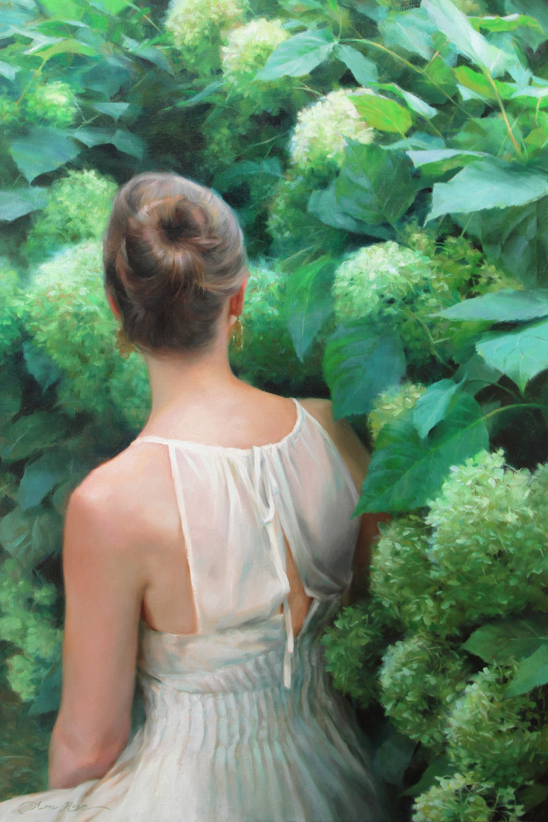 Among the Hydrangeas by Anna Rose Bain 