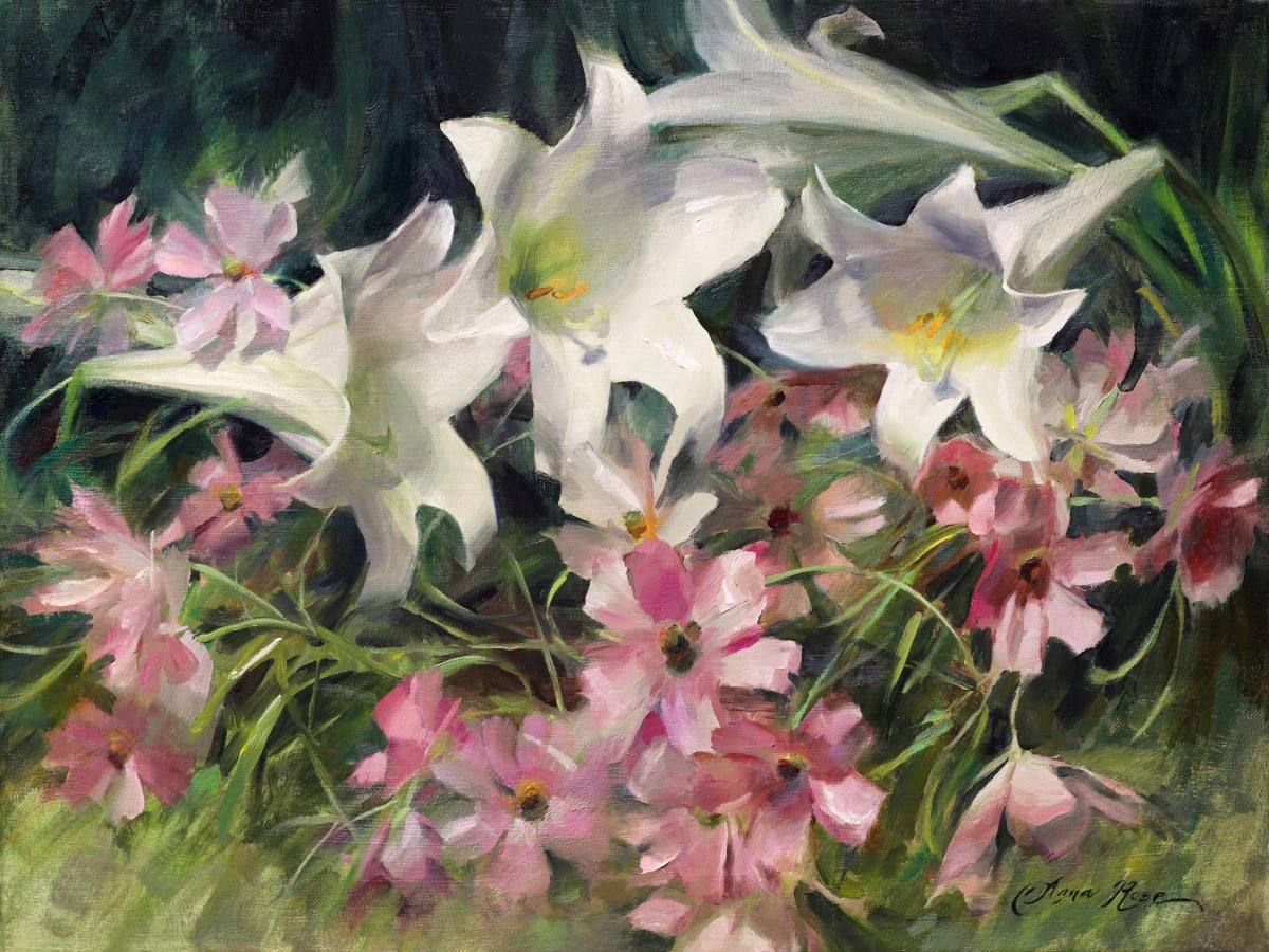 Lilies and Ranunculus by Anna Rose Bain 