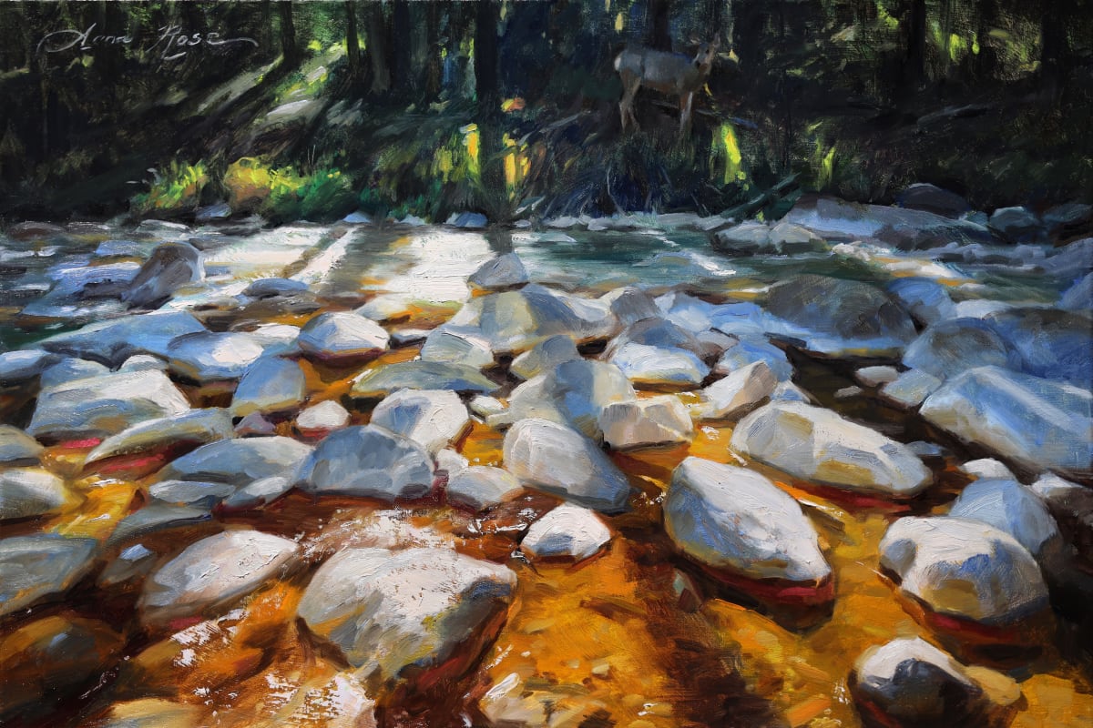 Long Shadows at the Stream by Anna Rose Bain 