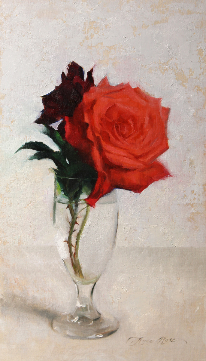 Two Red Roses by Anna Rose Bain 