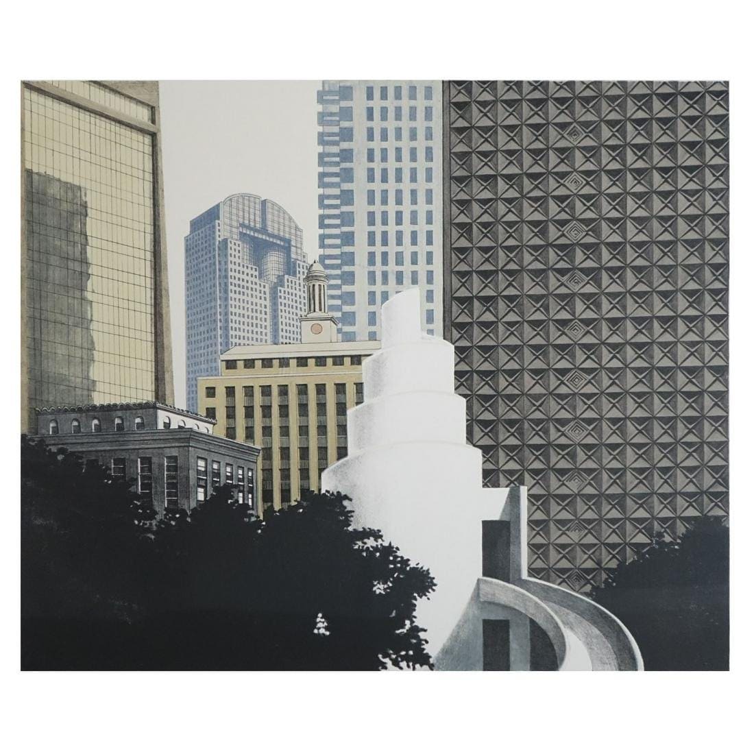 Dallas Skyline, 1989 by Richard Haas  Image: Front without frame