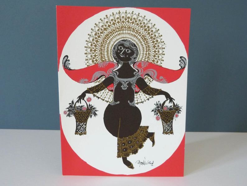 Angel Greeting Card by Bjørn Wiinblad  Image: Front