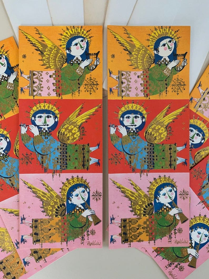 Christmas Card Angel by Bjørn Wiinblad  Image: Front