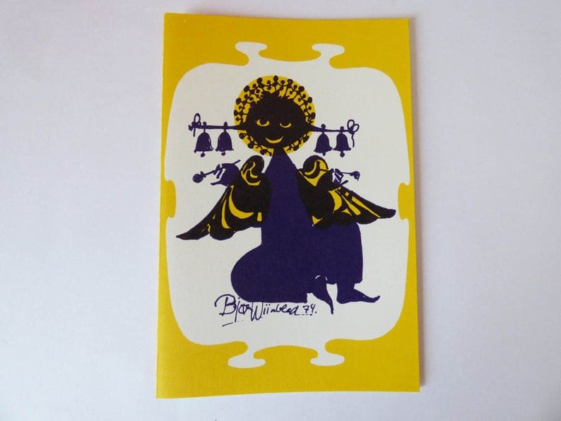 Musical Instrument Greeting Cards (Yellow version) by Bjørn Wiinblad 