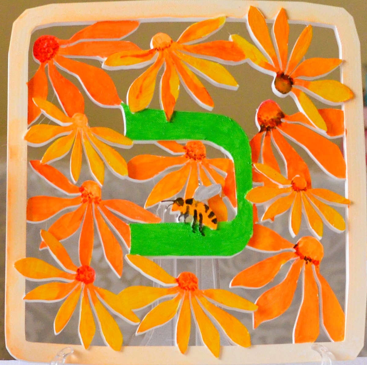 Kaf Hand-Painted 3D Wall Art by Karien Dutton, Image 1.
