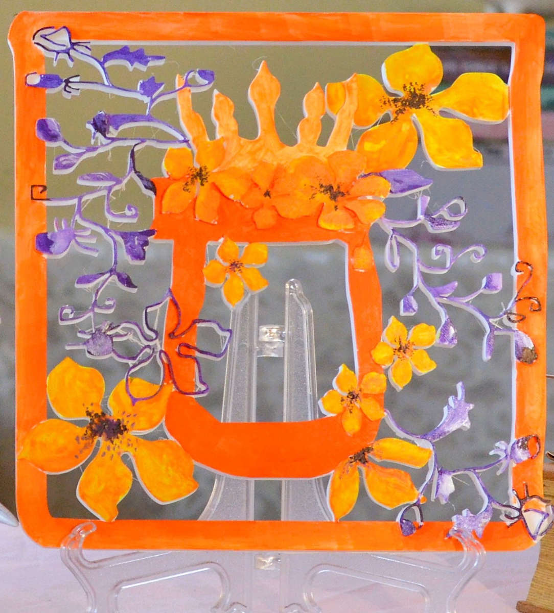 Samekh Hand-Painted 3D Wall Art by Karien Dutton, Image 3.