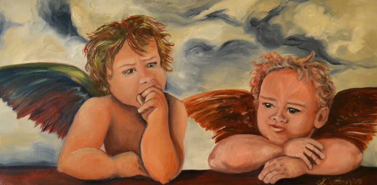 Cherub Reuben after Raphael by Karien Dutton 