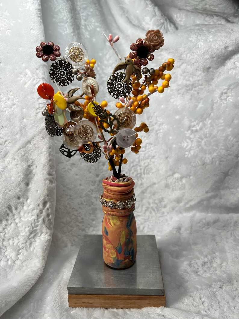 Blissful Button Tree 004 by Deborah A. Berlin 