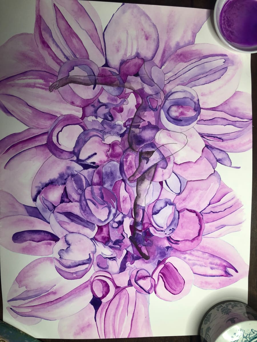 Dahlia Dancer (Purple) by Deborah A. Berlin, Image 1.