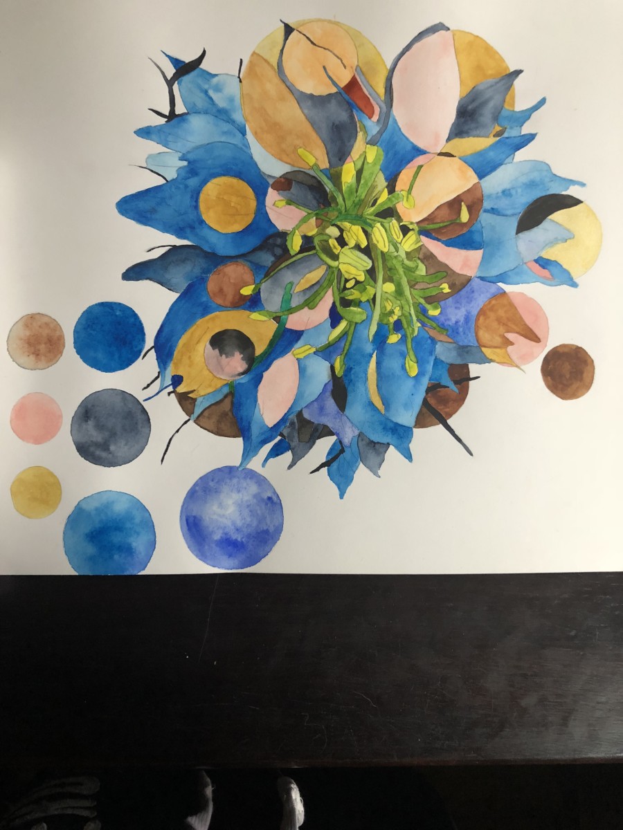 Nigella (Blue with Circles) by Deborah A. Berlin 