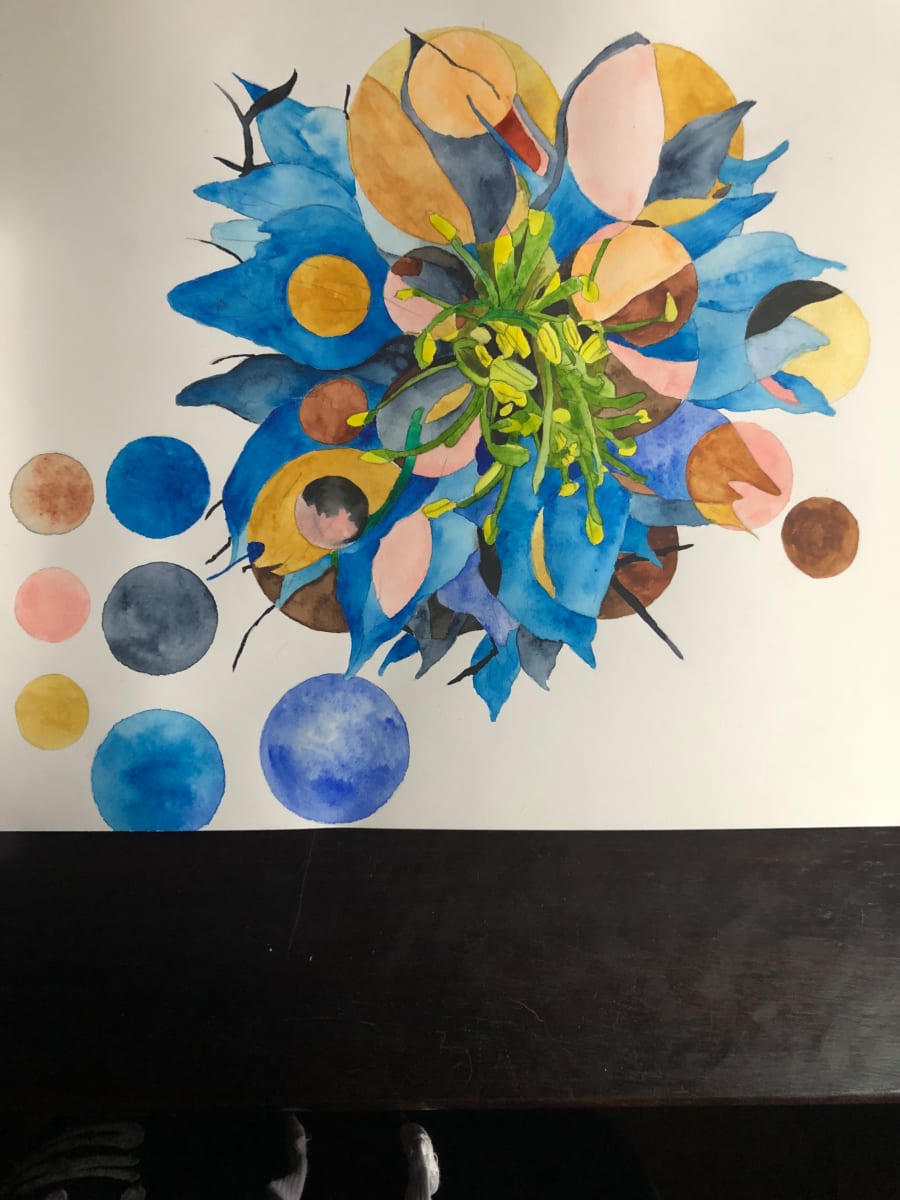 Nigella (Blue with Circles) by Deborah A. Berlin, Image 1.