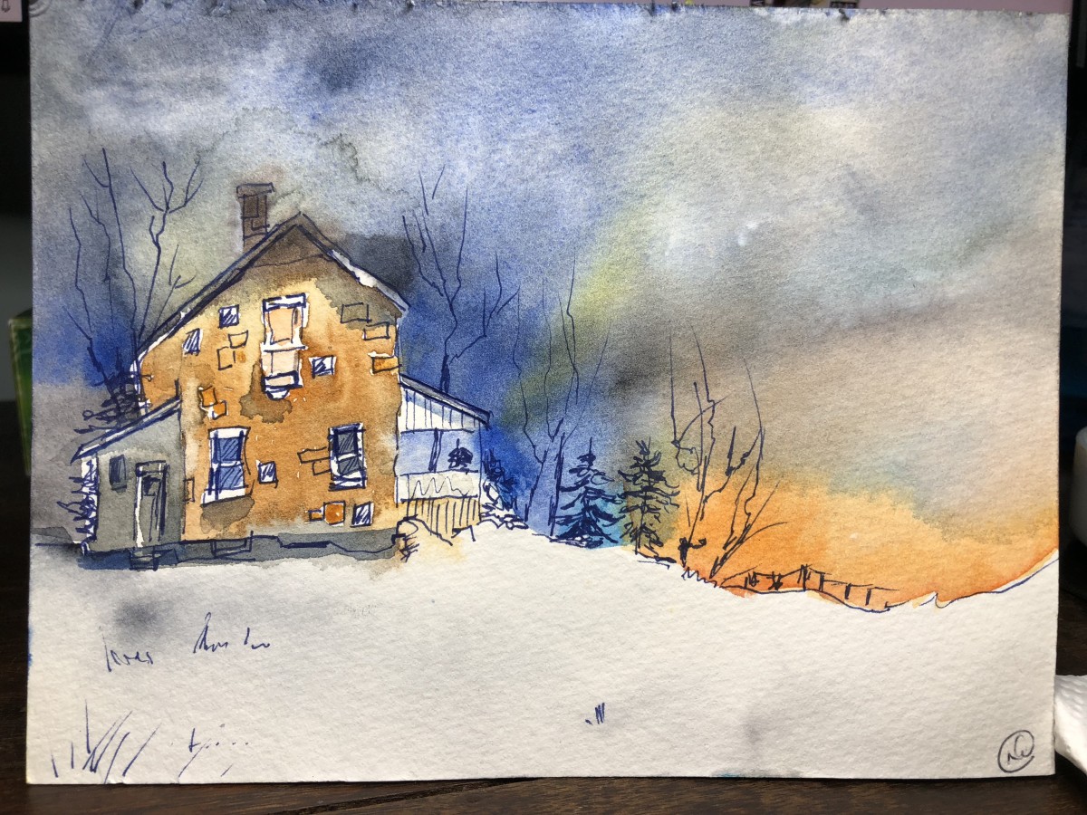 Winter Sunset by Deborah A. Berlin 