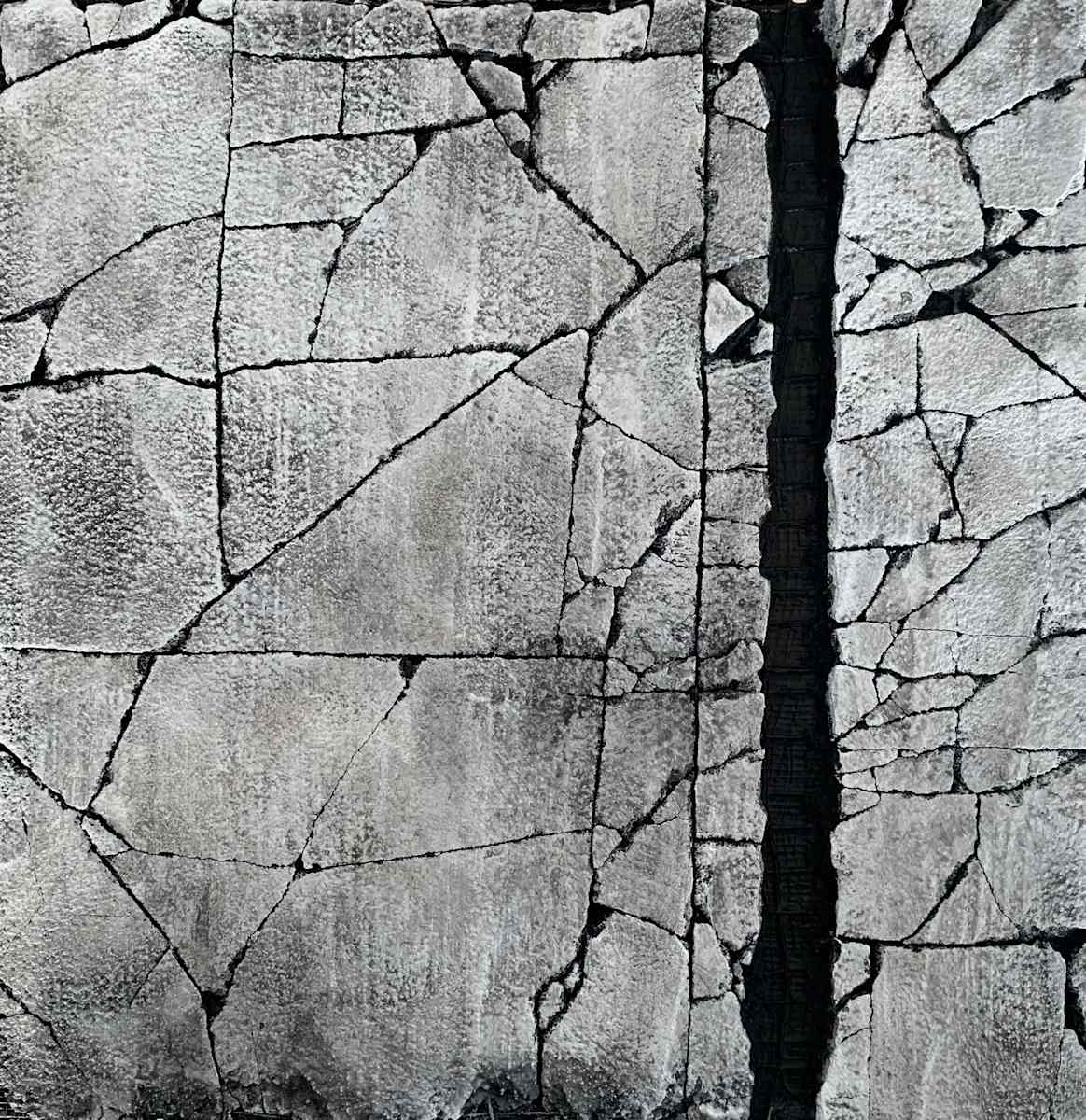 River Stone Collection: Carbon Black and Titanium White. Mixed media by Karen Bagayawa 