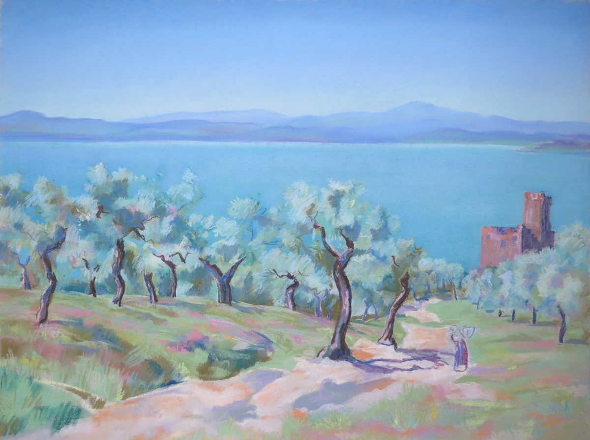 Lac Trasimène, les oliviers by LECOULTRE John-Francis (1905-1990) 