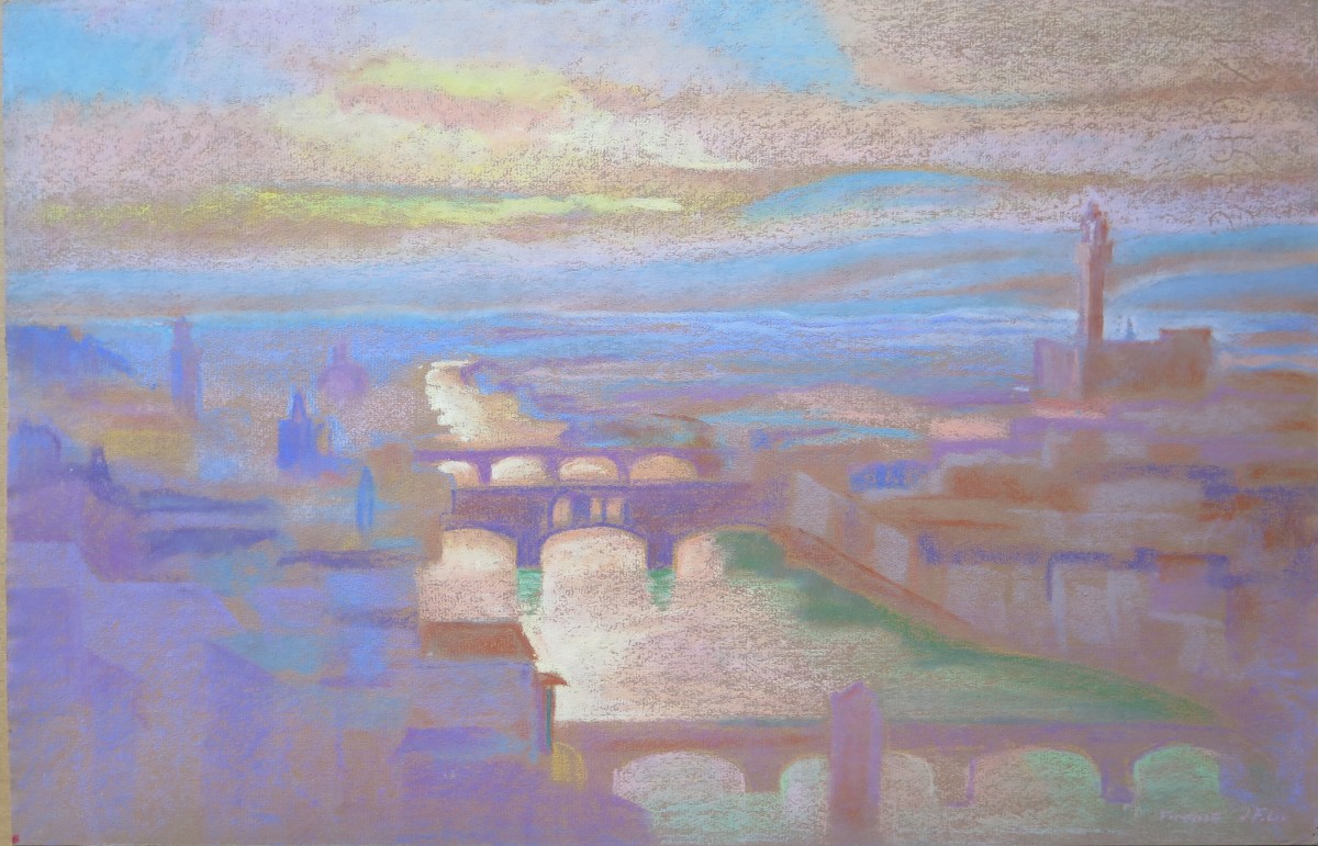 Florence, l' Arno doré by LECOULTRE John-Francis (1905-1990) 