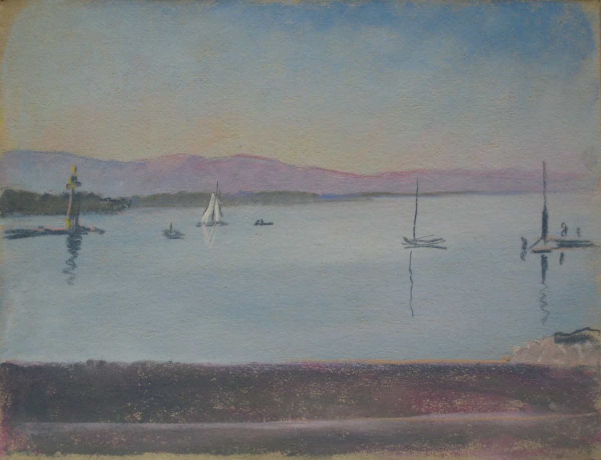 Le Petit-Lac, avec le phare des Pâquis by LECOULTRE, John-Francis (1905-1990) 