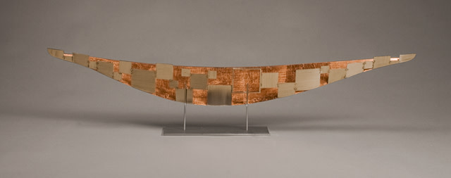 Boat with Copper Leaf and Squares by Julie and Ken Girardini 
