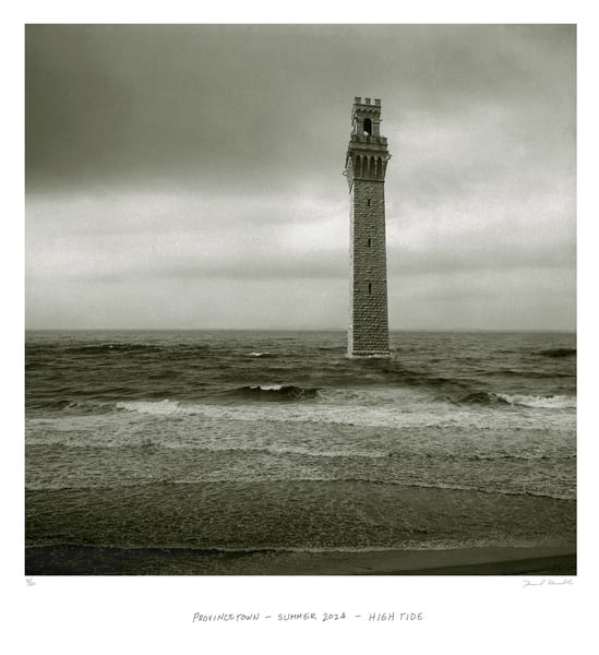 Provincetown Monument High Tide by Daniel Ranalli 