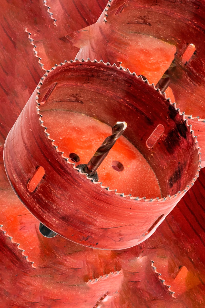 Red Keyhole Saw by Bernard C. Meyers 