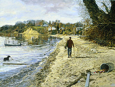 November Walk on the Beach by Frank Wright 