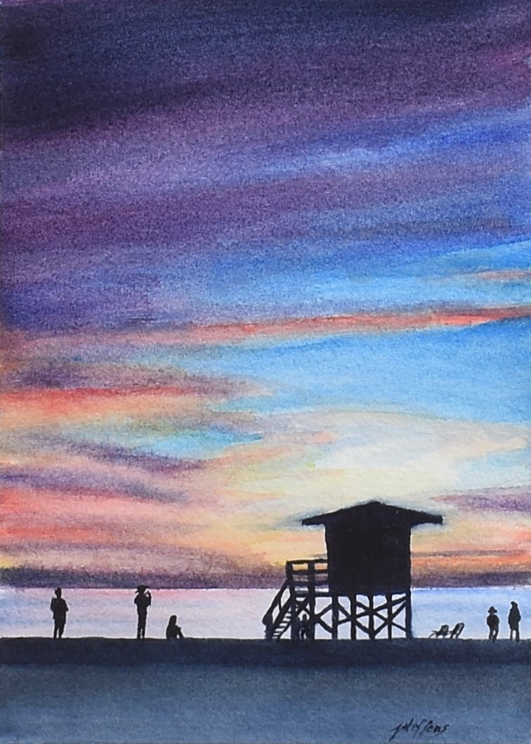 Gulf Sunset by Judy Steffens 