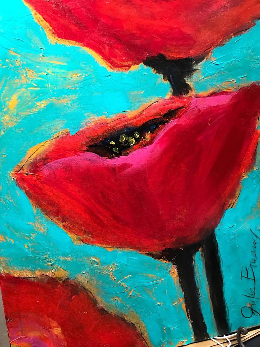 Big Red Poppies by Julie Breaux 