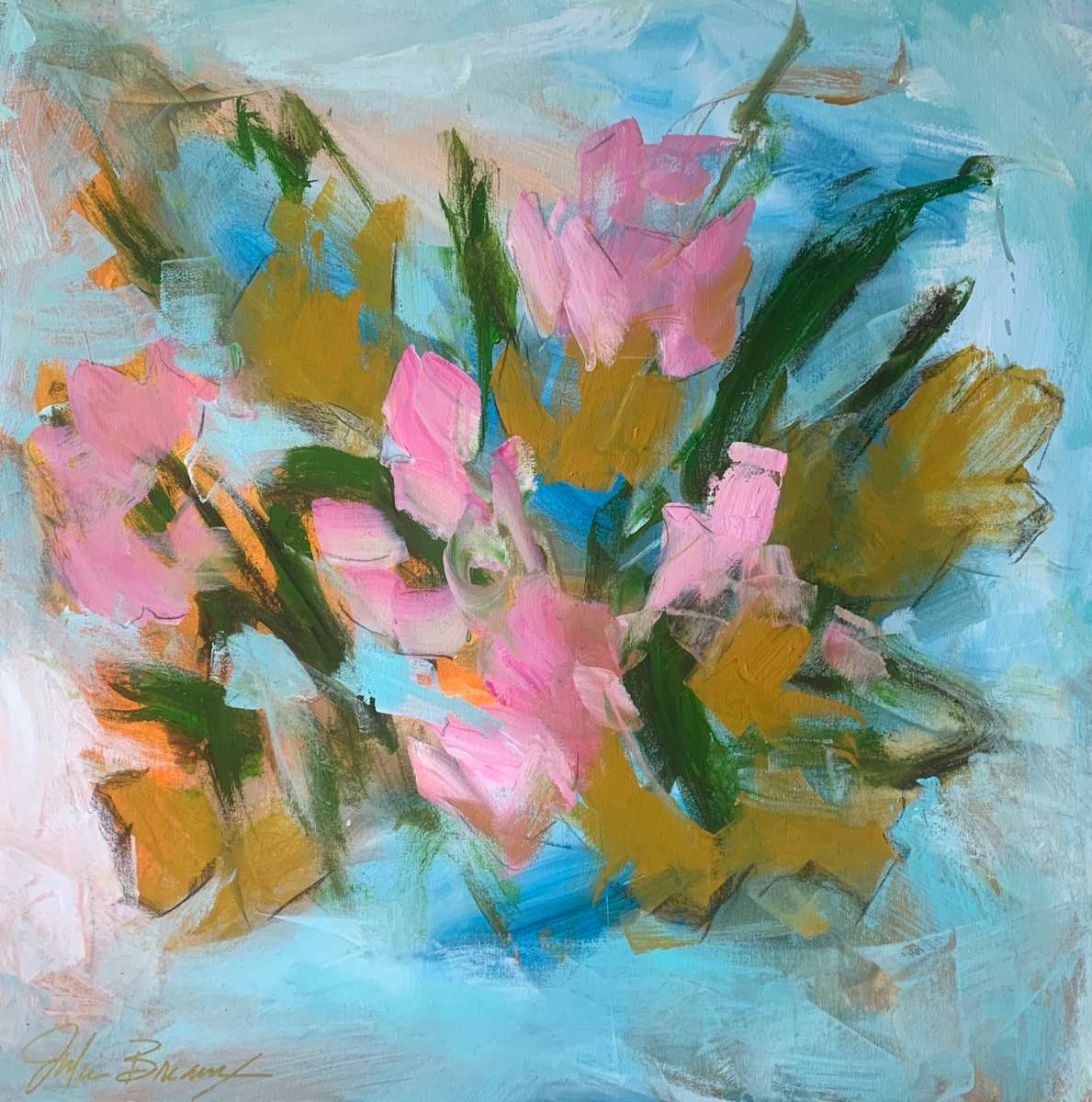 Abstract Floral (Peachy Pinks) by Julie Breaux 