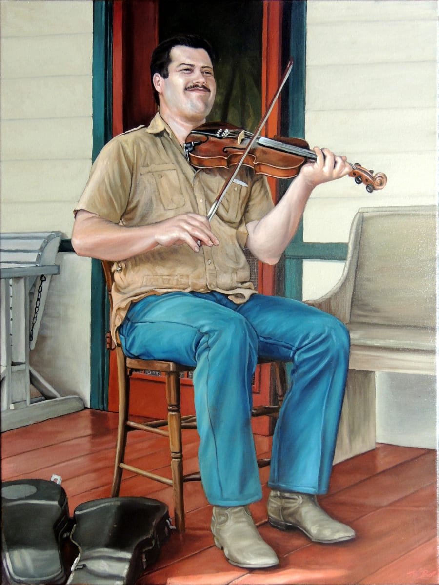 Le violon sur le porche by Herb Roe 