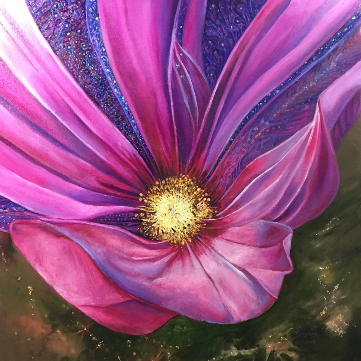 Quilted Fuchsia Flower by Tony Mayard 